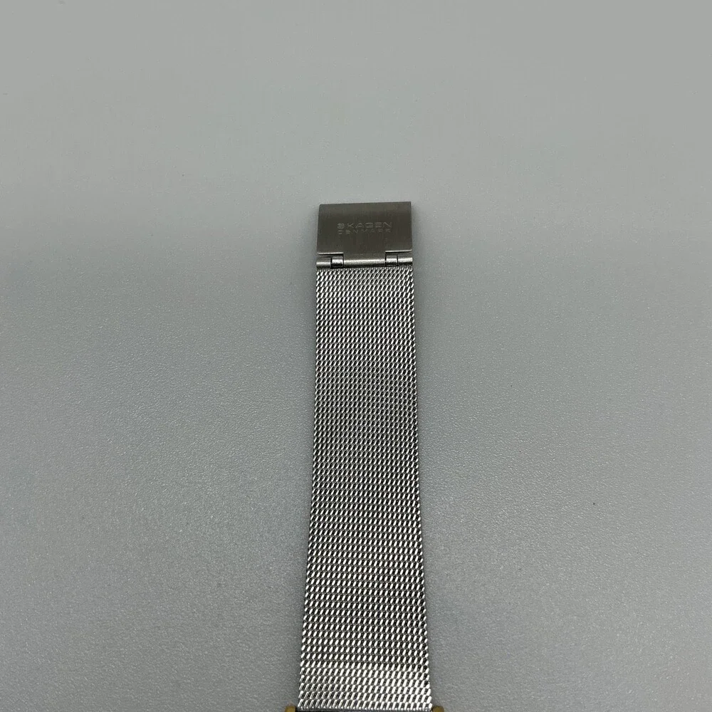 Skagen 16LGS Mens Watch 34mm Silver Tone Two Tone Stainless Date New Battery